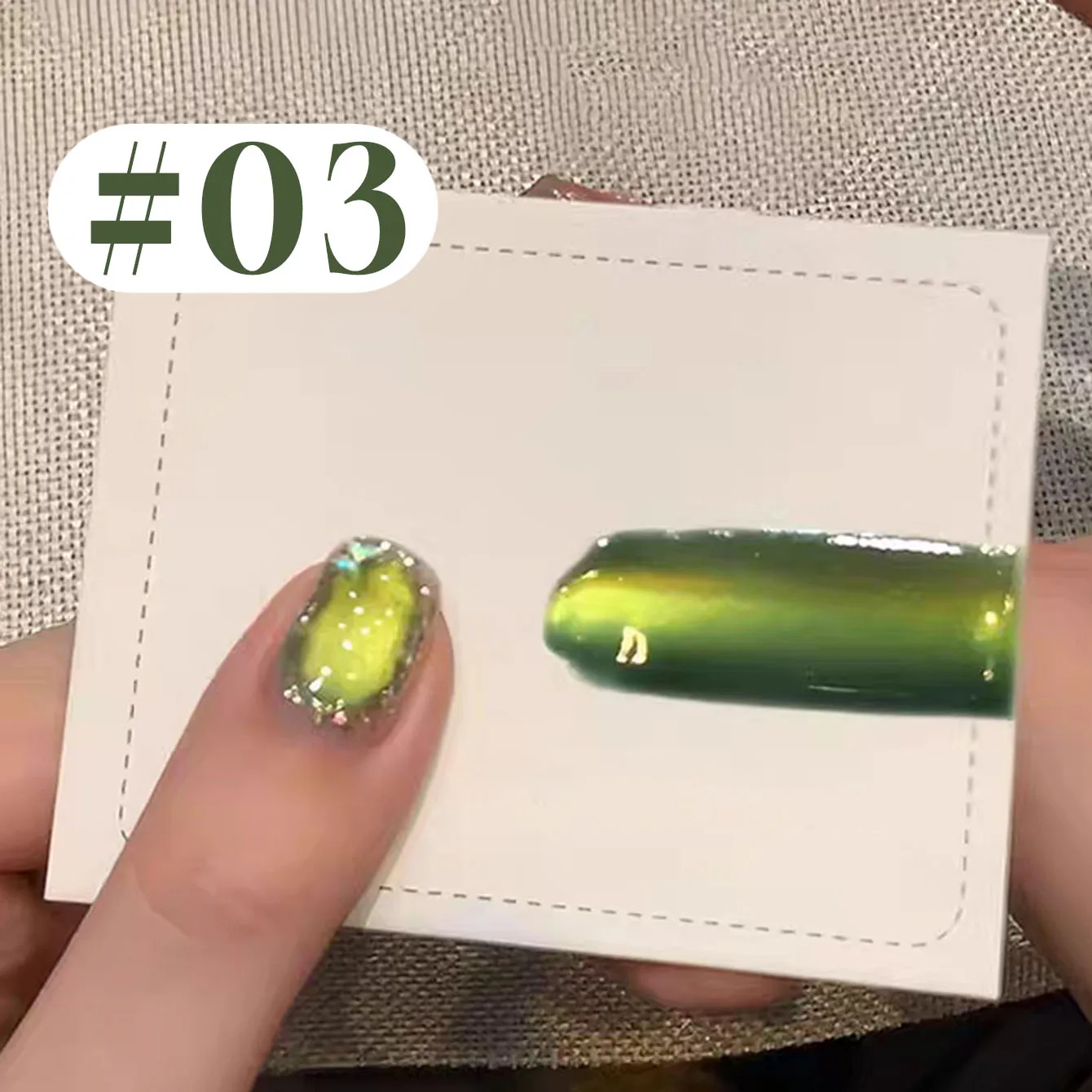 12ML Strobe Green Cat Eye Magnetic Gel Polish - Summer Nail Collection