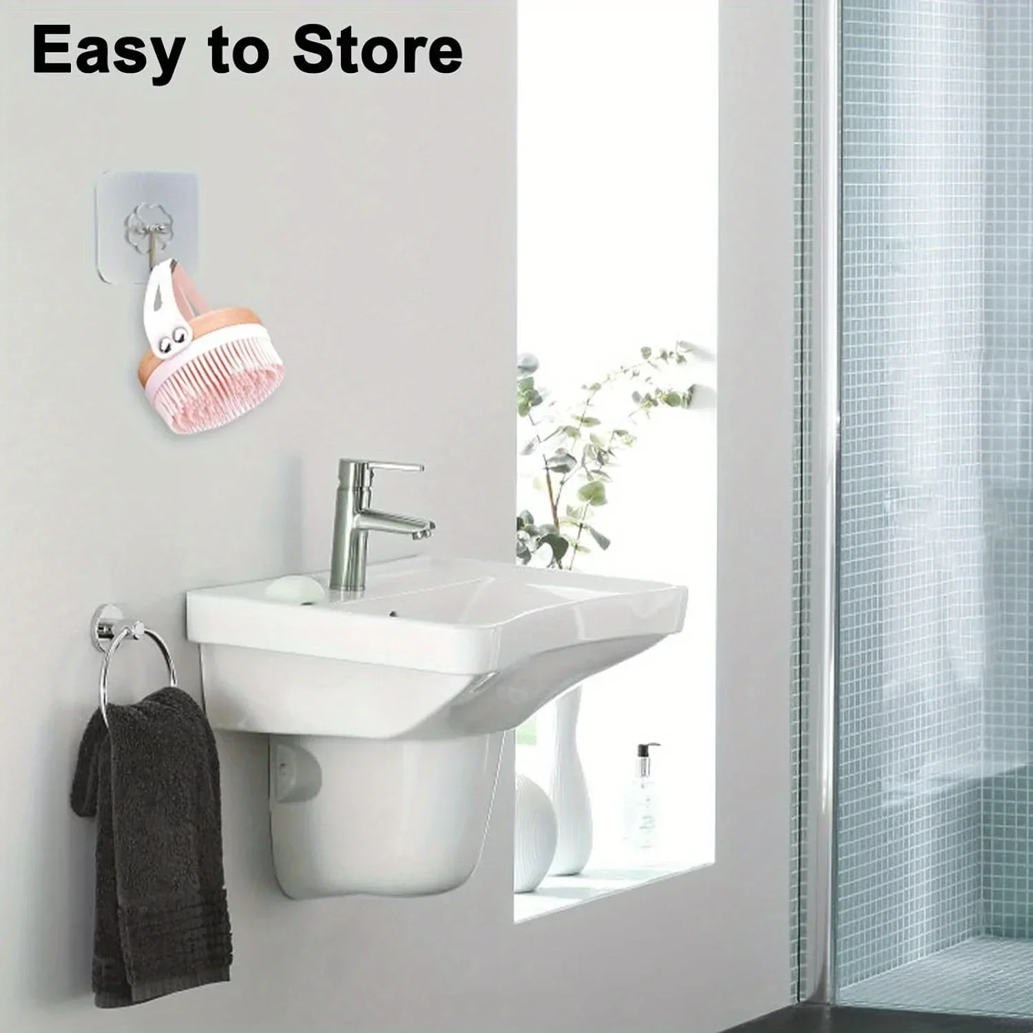 Silicone Body Scrubber With Bamboo Base SPA Body Brush Skin Body Brush Bamboo Back Shower Brushes Exfoliating Bathing Brush