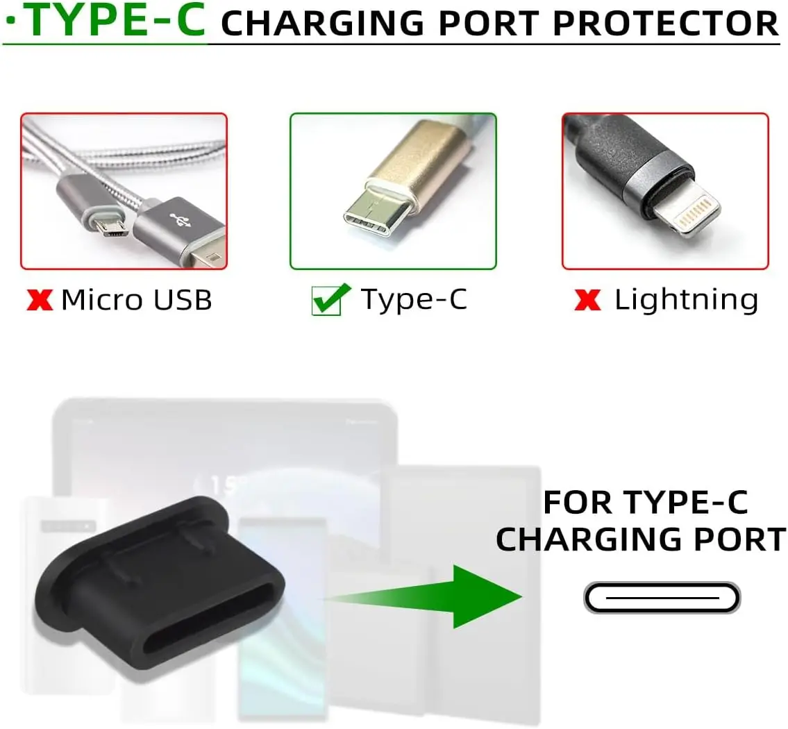 USB C 먼지 방지 플러그 실리콘 타입-C 충전 포트 보호 먼지 커버 캡 아이폰 15 삼성 갤럭시 S20-S23 픽셀 맥북용