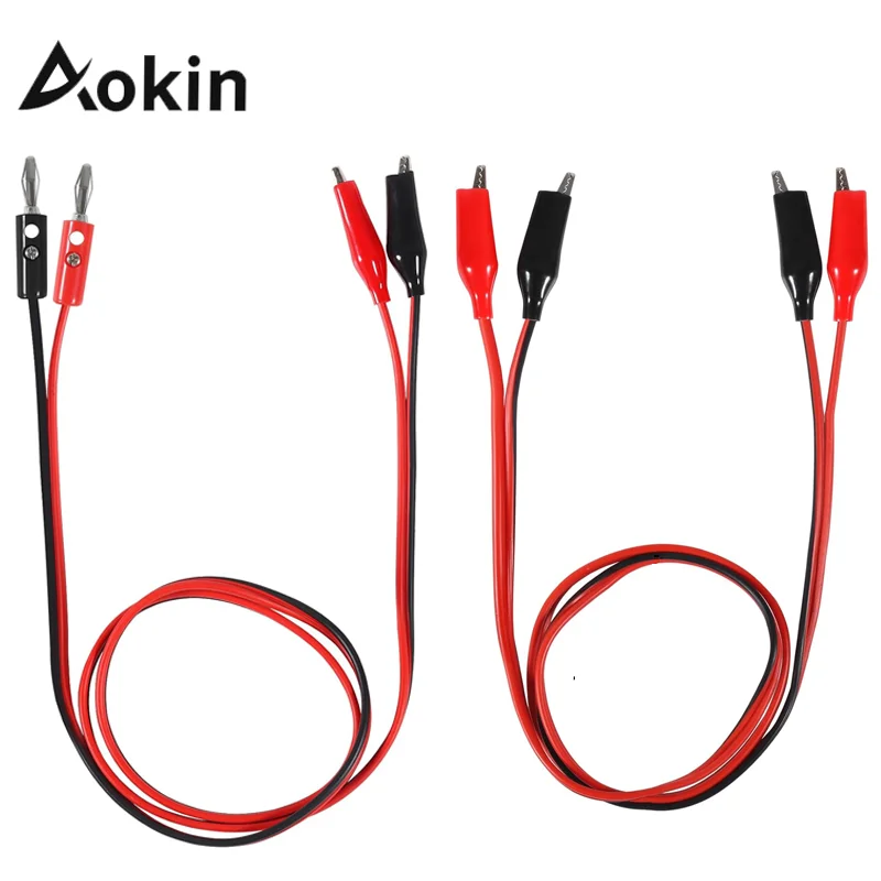 Alligator Cilp to Banana Plug Test Cable Lead Connector Dual Tester Probe Crocodile Clip for Multimeter Measure Tool 1M