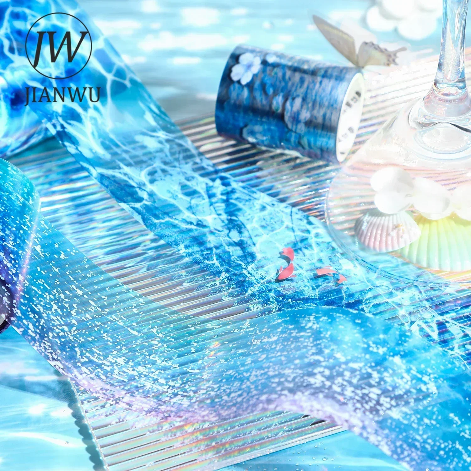 JIANWU 50mm*200cm The Water Reflects The Mountain Series Vintage Landscaping Collage PET Tape Creative Journal Stationery 2