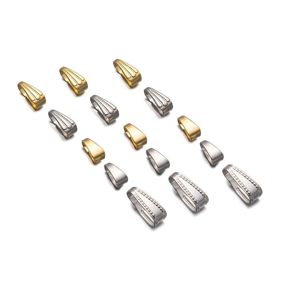 50 Stück Edelstahl Anhänger Clip Pinch Bail Verschluss Charm Anschlüsse für DIY Baumeln Ohrring Halskette Schmuckherstellung Zubehör – Detail 5