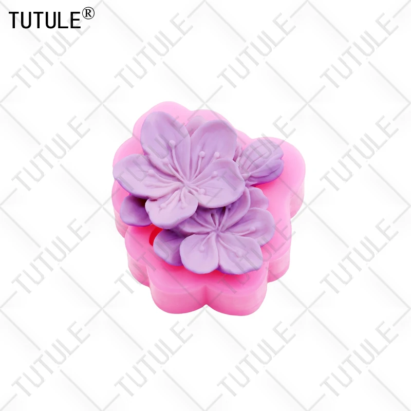 3D Pfirsichblüten Harz Ton Schmuckstück Silikonformen Pfirsich Zubehör Silikonform Blume Schokolade Fondant Kuchenform – Detail 3