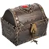 Small Treasure Box Pirate Chest Vintage Treasure Box Small Treasure Chest with Lock and Key 1