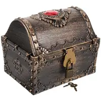 Small Treasure Box Pirate Chest Vintage Treasure Box Small Treasure Chest with Lock and Key 1