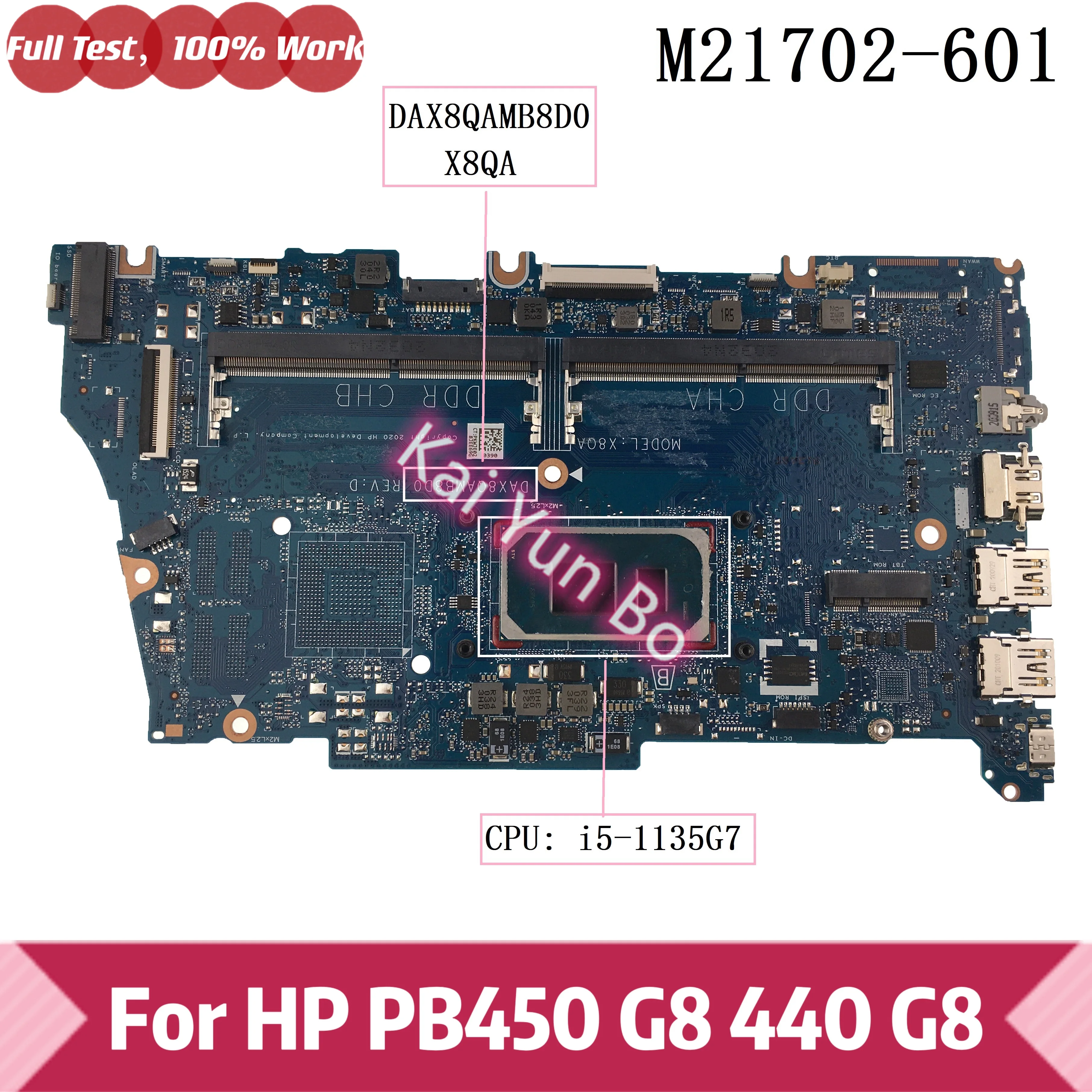 

Mainboard M21702-601 M21702-001 Notebook For HP ProBook 450 G8 440 G8 Laptop Motherboard DAX8QAMB8D0 X8QA with I5 i7 CPU