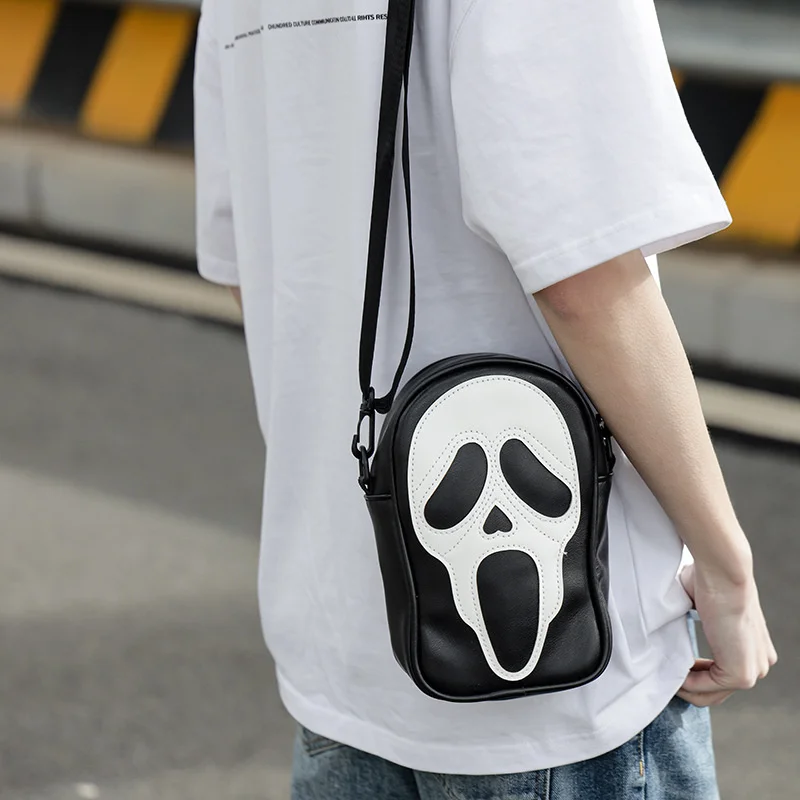 Portachiavi Acrilico Grim Reaper Ghost Per Halloween - Design Fantasma Con Falce, Accessorio Gotico Per Donne E Ragazze, Con Sacchetto Di Velluto