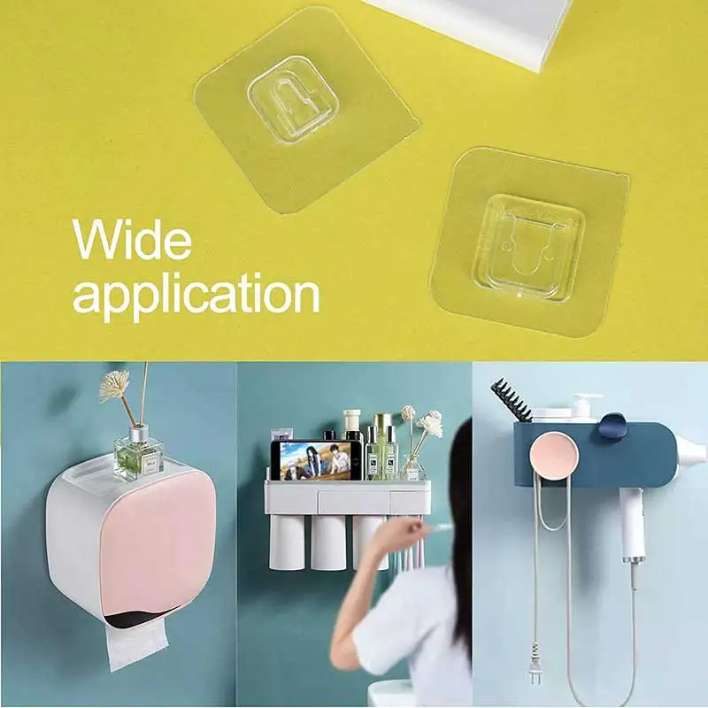 5/10Paris Double-Sided Adhesive Wall Hooks Hanger Strong Transparent Traceless Adhesive Hooks Wall Storage Holder For Kitchen wall mount hooks self adhesive hooks multi purpose hooks adhesive wall hook wall holder