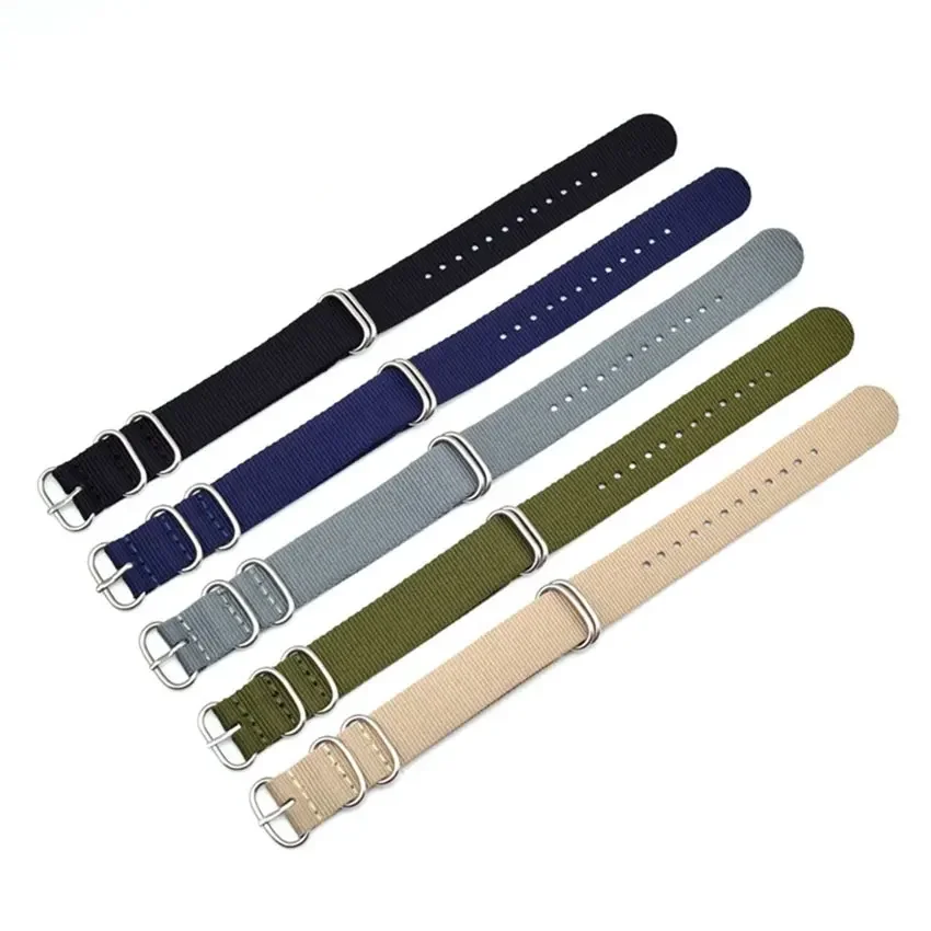 Durable Military-Grade Woven Nylon Watch Strap with Black Buckle
