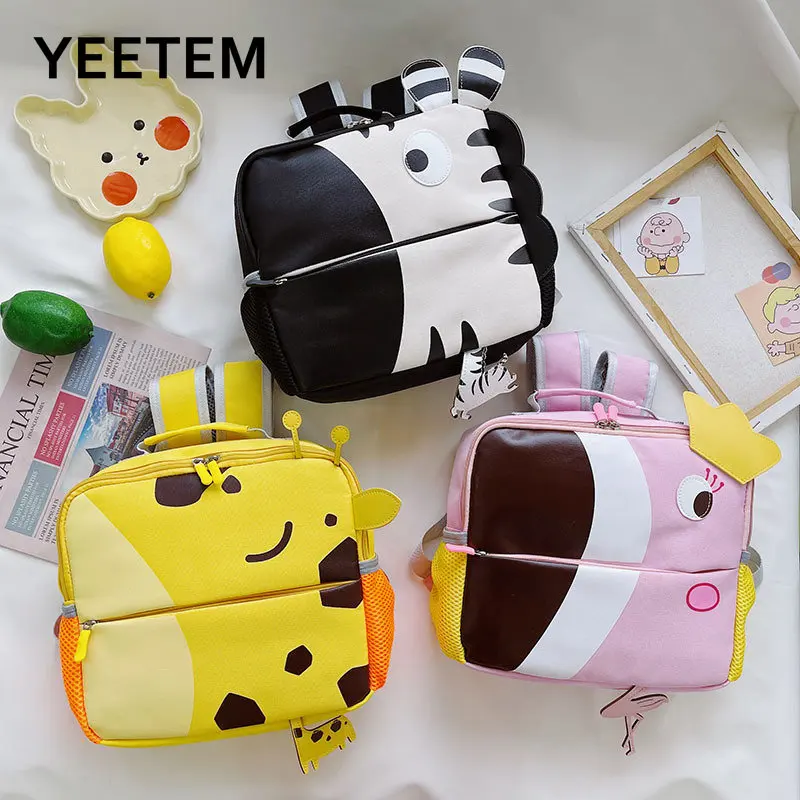 

Zebra Backpack Children's Cartoon Backpack Bags Boys and Girls Kindergarten Cute Animals Giraffe Zebra School Bag