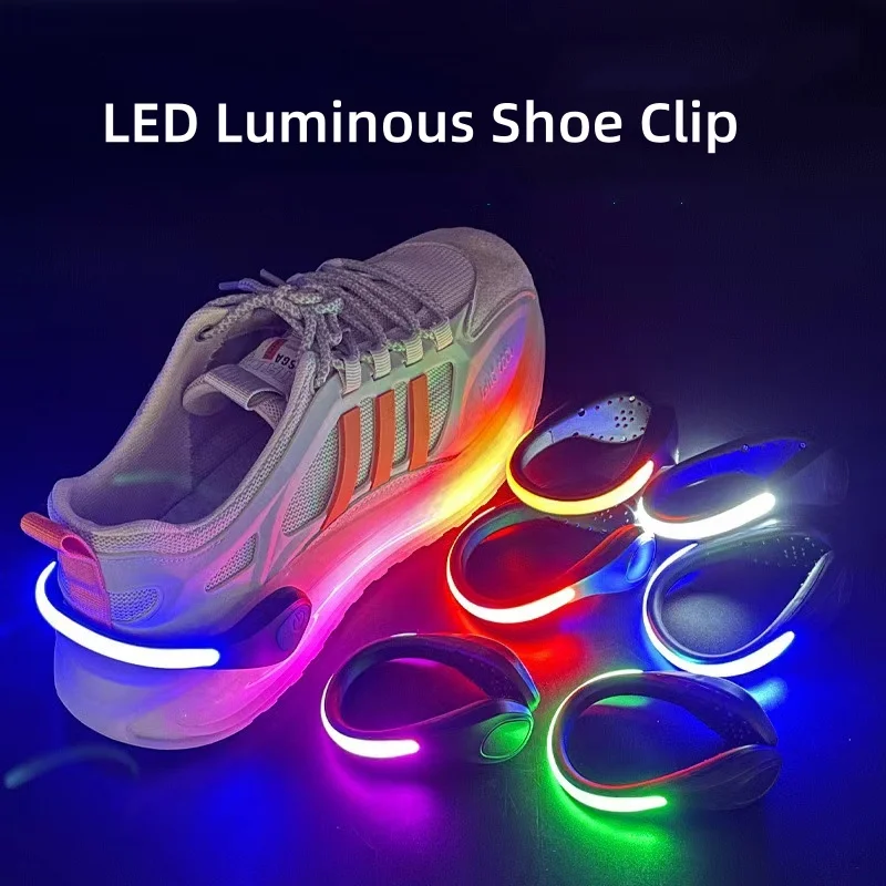 LED 발광 신발 클립 조명, 야외 달리기 사이클링 자전거 RGB 노벨티 조명, 안전 야간 경고 램프, 빛나는 자파토 시클리스모