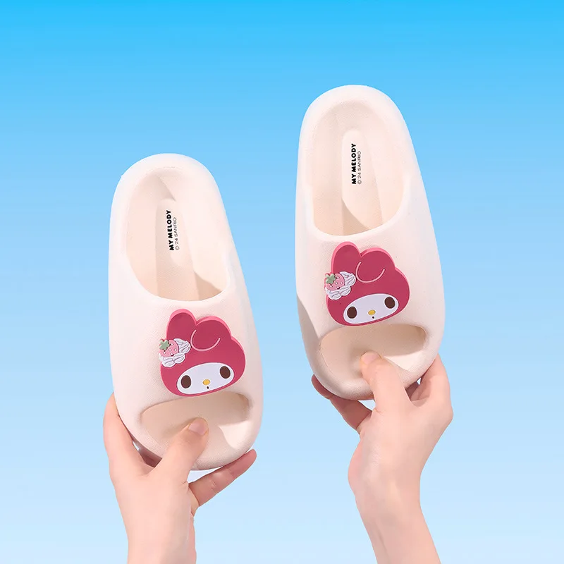 

Сандалии Sanrios в стиле аниме Hellokitty, летние шлепанцы Kuromi, Симпатичные коричные домашние туфли для отдыха, подарок на день рождения My Melody