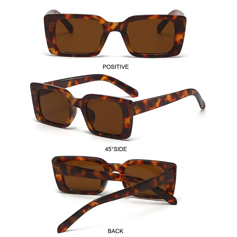 Vintage Gradient Beach/Travel Leopard Sun Glasses Shades Rectangle Square Sunglasses