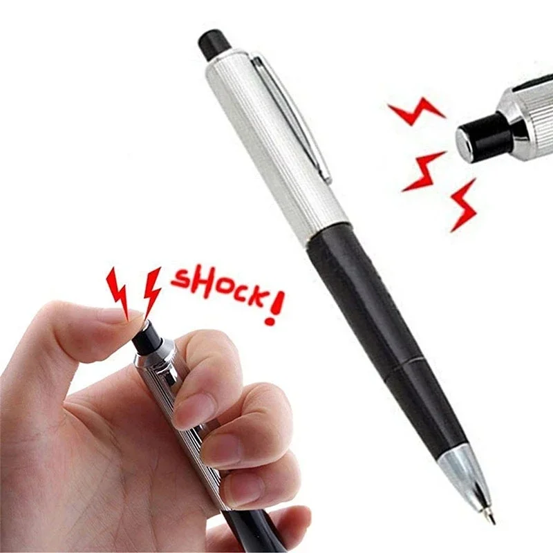 Shock Pen Electric Pen Toy Surprising Tricks Fool Friends Shocking Halloween April Fools' Day Funny Pens Party Supplies For prank toys,joke toys,shocking toy,toy finger sting 1Pc