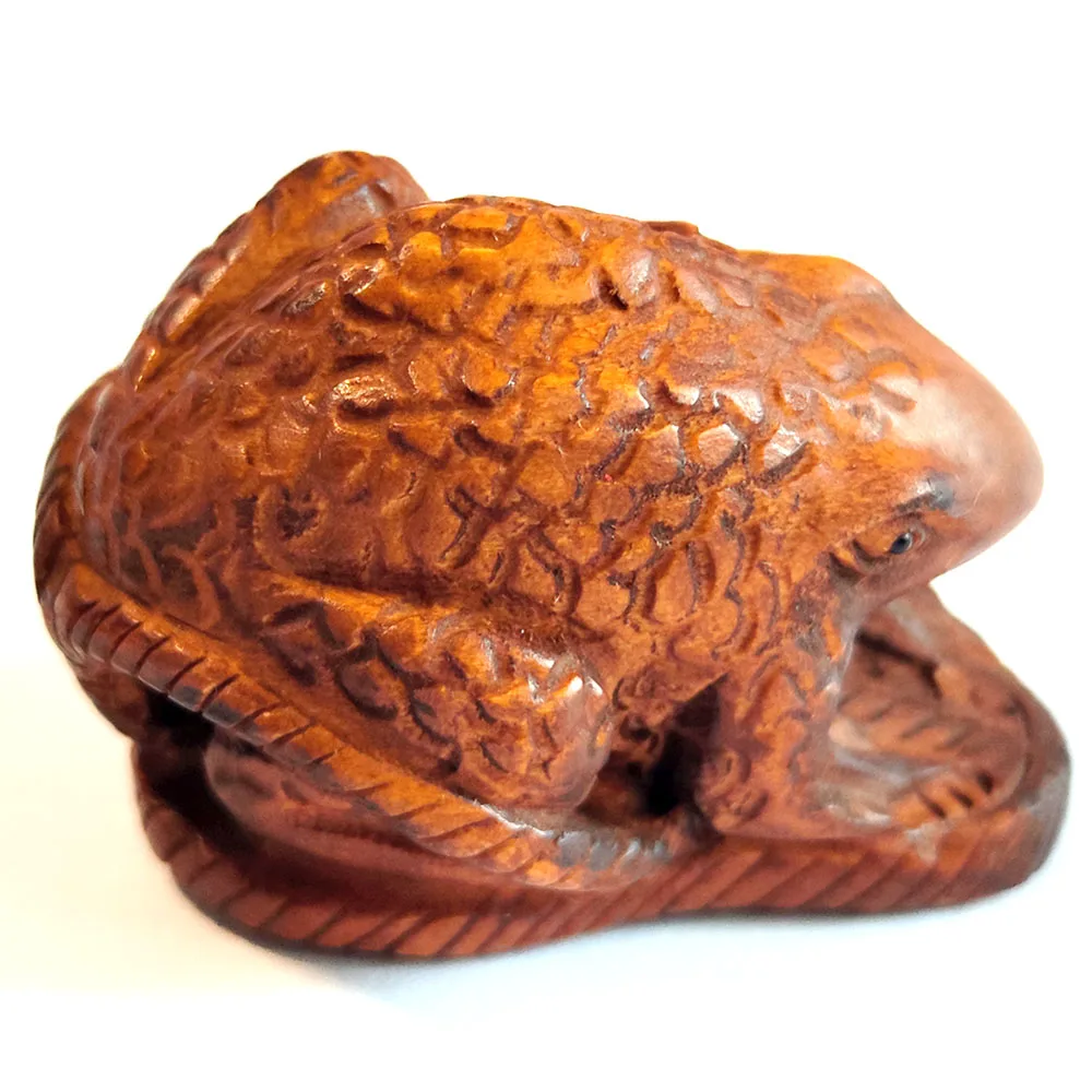 

Y8352-1,6 "резная вручную японская фигурка из ящика и сетки: 2 лягушки на обуви