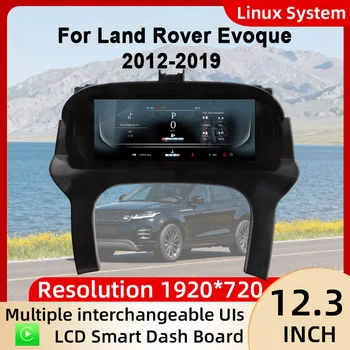 Grupo de instrumentos digitales para Land Rover Evoque 2012-2019 iOS Carplay, velocímetro, tablero, calibre, reproductor de tablero LCD HD de 12,3 pulgadas 1