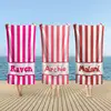 Striped Personalized Beach Towels, Custom Pool Towels for Kids/Adults, Bachelorette Gift, Wedding Gift, Girls Trip 1