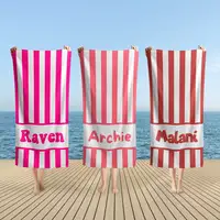 Striped Personalized Beach Towels, Custom Pool Towels for Kids/Adults, Bachelorette Gift, Wedding Gift, Girls Trip 1