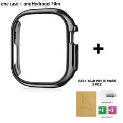 Premium Hard PC Bumper Case with Protective Film for 49mm Serie Ultra 1 2 (Black)