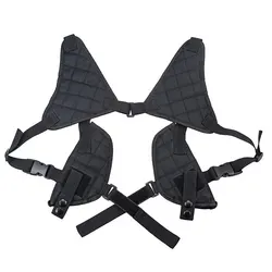 Universal Tactical Double Shoulder Pistol Holster - Concealed Carry for Left or Right Hand Use (Black)
