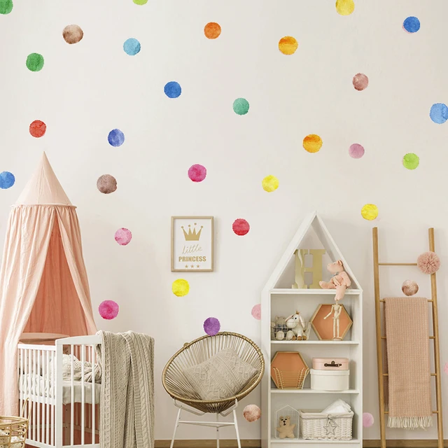 29 pièces/ensemble PVC bébé stickers muraux à pois colorés autocollants créatifs pour enfants vinyle décoration de chambre d'enfant 2