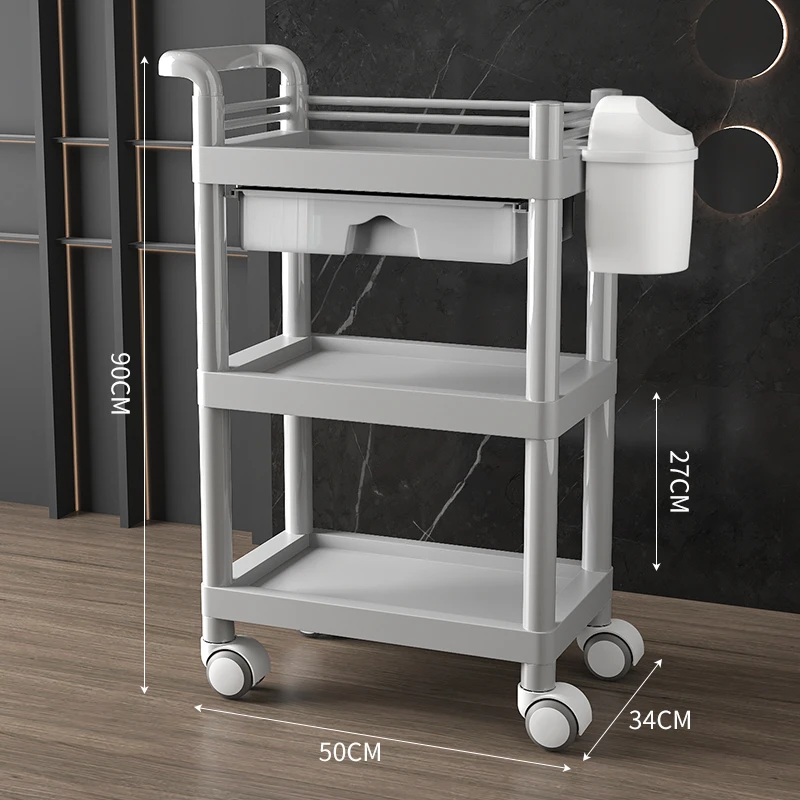 Organizer Cart with Wheels Trolley Professional Pedicure Furniture Cosmetic Trolley Manicure Organizer Wheels Business Beauty