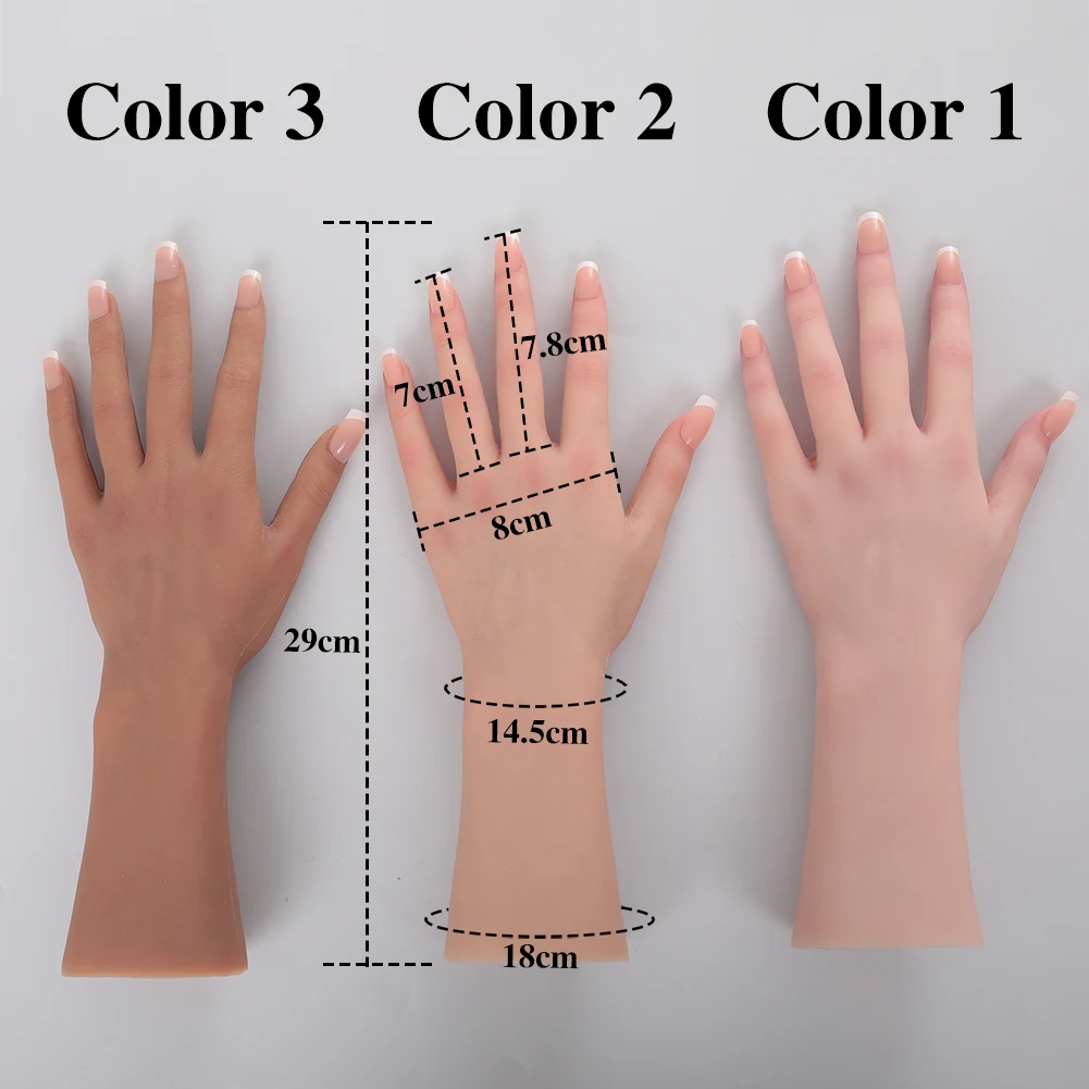 Dokier Realistic Silicone Material Female Hands Model Lifelike Silicone Female Hand Foot Mannequin for Hand Art Jewelry Display 4