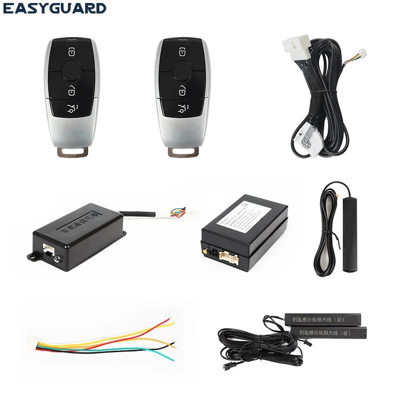 EASYGUARD Car Accessories Smart Key PKE Kit Fit For Benz Vehicle With Factory OEM Push Start Button & Comfort Access/Entry BE2 for mercedes benz c w204 glk x204 e w207 upgrade engine push start stop system remote starter keyless entry car accessories
