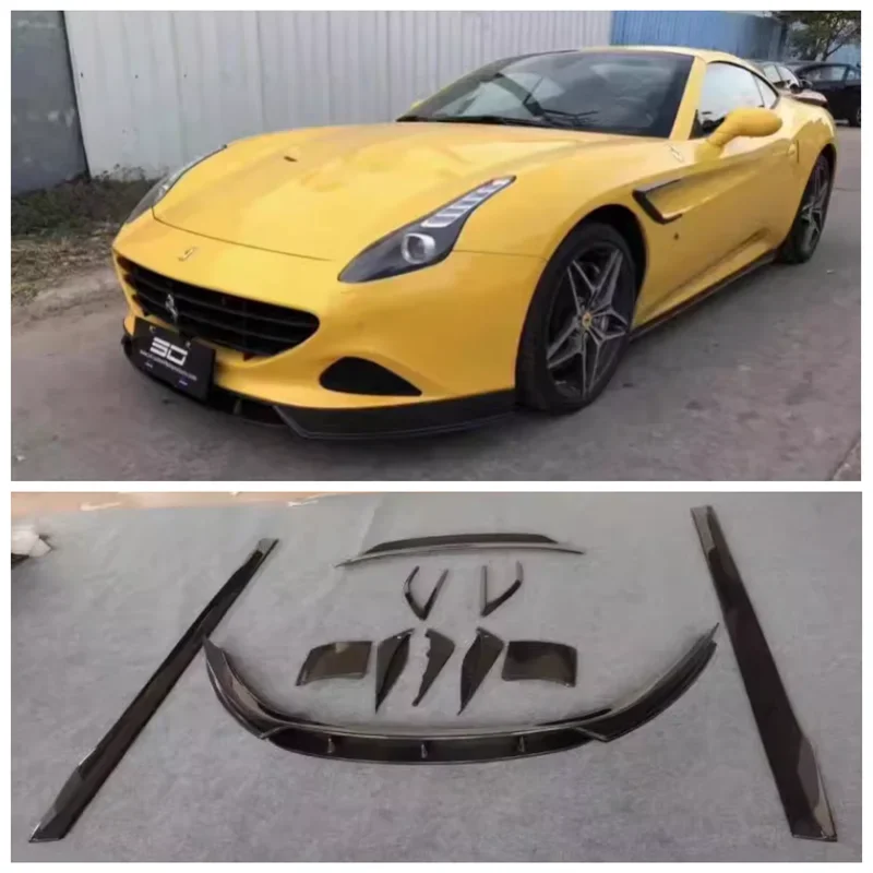 

Высококачественный бампер из углеродного волокна для Ferrari California T 2015 +, передняя губа, задний диффузор, спойлер, боковая юбка, защитный комплект для тела