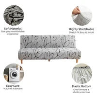 Housse de canapé-lit imprimée, extensible, sans accoudoirs, en Spandex, anti-poussière, protection de meubles pour chambre à coucher, hôtel et décoration de maison 4