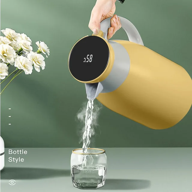 1PC Thermos Glass Liner Vacuum Flasks Large Capacity Water Bottle Kitchen Thermal Kettle Household Digital Display Coffee