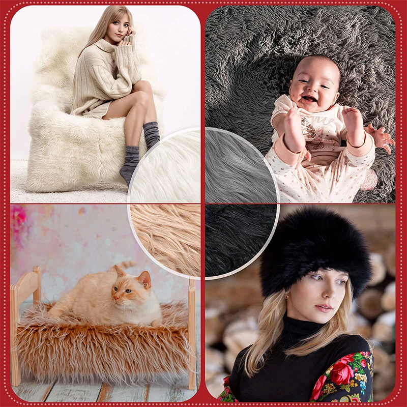 Fur Fabric Faux Raccoon Ribbon Tapes DIY Apparel Sewing Fluffy Trim Home Decoration Costume Collar Hat