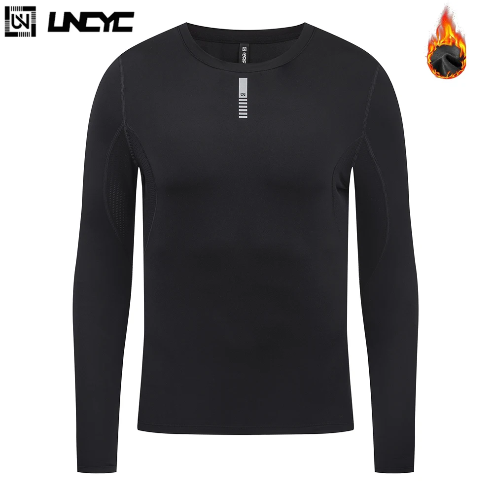 UNCYC Men's Cycling Base Layers Winter& Autumn Bicycle Undershirt Long Sleeve Thermal Fleece Road Bike Cycling Base Layer