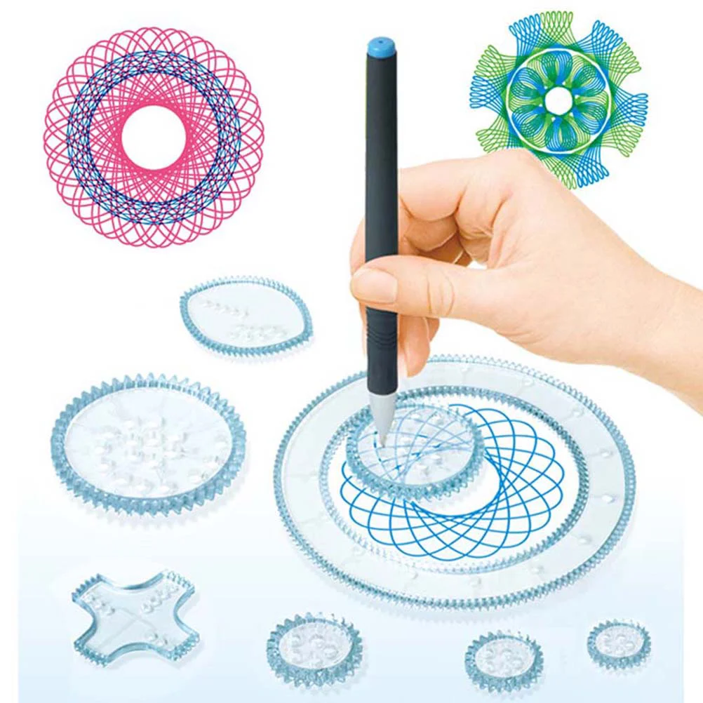 of art drawing templates Children\'s Puzzle Flower curve million flower ruler creative toy drawing without pen and glue