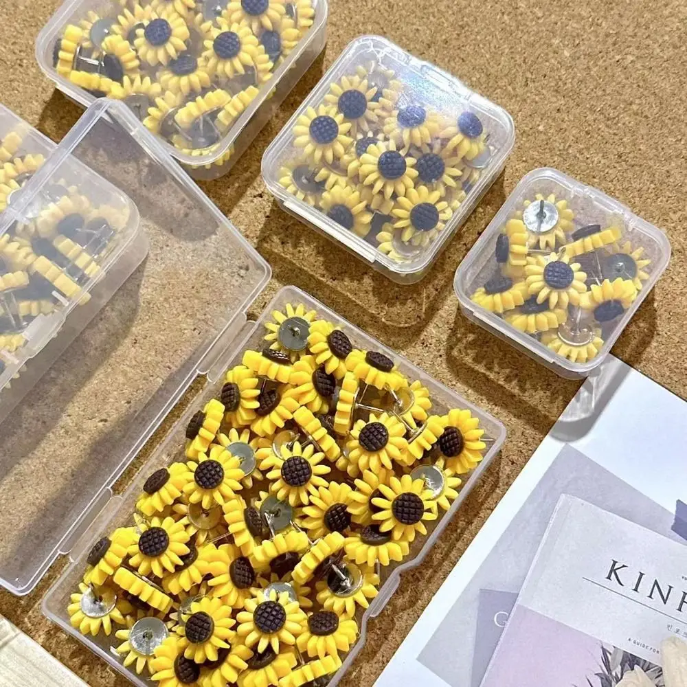 10/20/30/40/50Pcs 크리 에이 티브 해바라기 푸시 핀 DIY 사진 벽 장식 ..