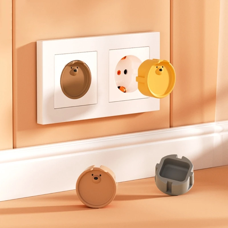 Childproof Power Socket Protective Caps Silicone Dust Proof Cover Infant Safety Electrical Outlet Cover for EU Plugs