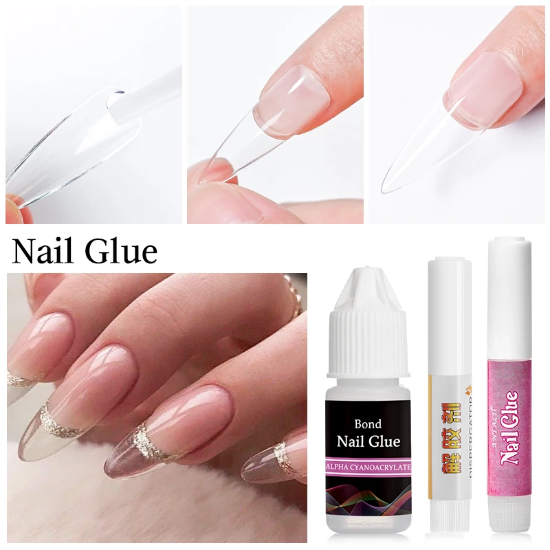 Fast Dry Nail Glue para 3D Decorações Rhinestone, Falso Nail Dicas, Adhesive Acrylic Nails Art, Manicure Ferramentas de Extensão, 1 Pc, 3Pcs