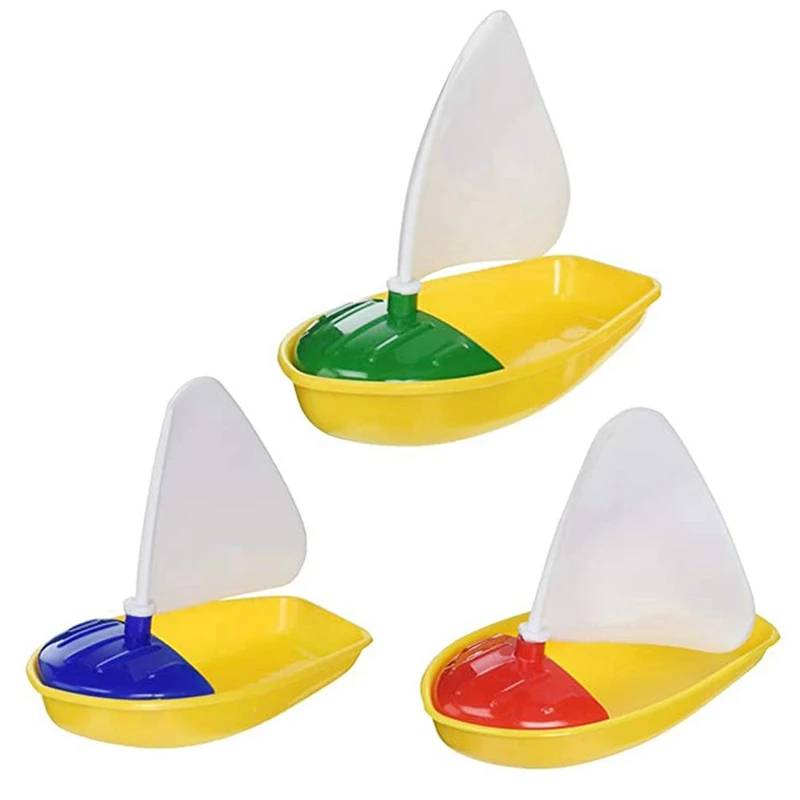 

FBIL-3Pcs Bath Boat Toy Plastic Sailboats Toys Bathtub Sailing Boat Toys For Kids (Multicolor Small+Middle+Large Size)