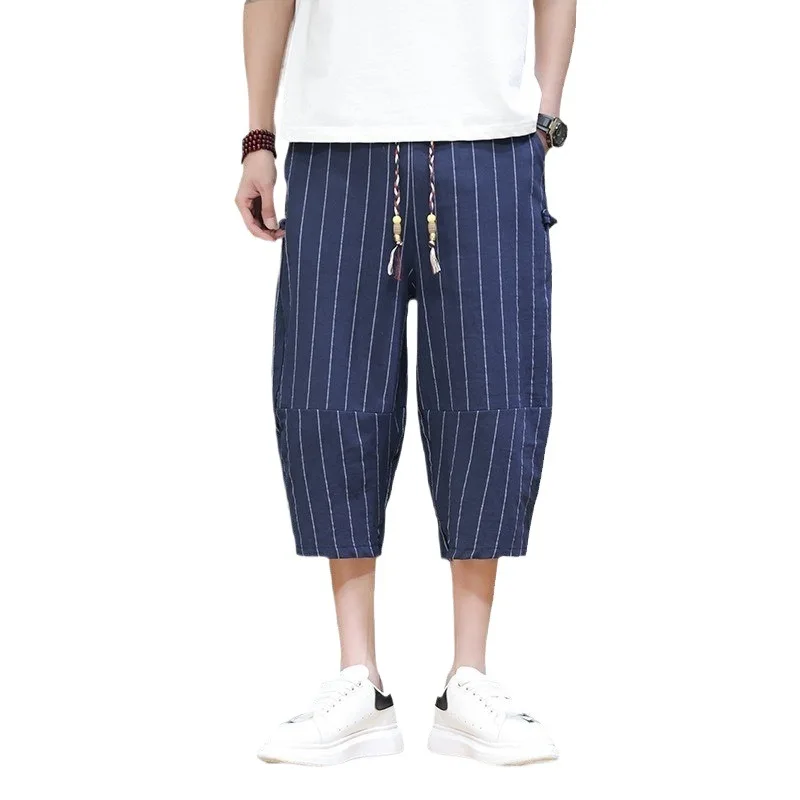 النمط الصيني فضفاض بنطال ذو قصة أرجل واسعة الرجال...