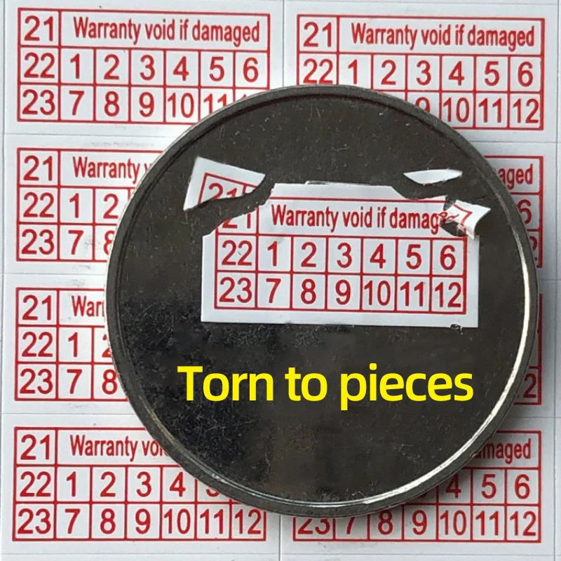 200pcs New Year 26/27/28 red rectangular fragile label if remove the label warranty tear invalid sticker 16X8mm