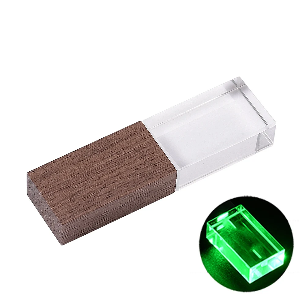 LED 램프 크리스탈 64GB USB 플래시 드라이브 32GB 펜 드라이브 메이플 16GB 메모리 스틱 8GB 웨딩 사진 선물 U 디스크 4GB