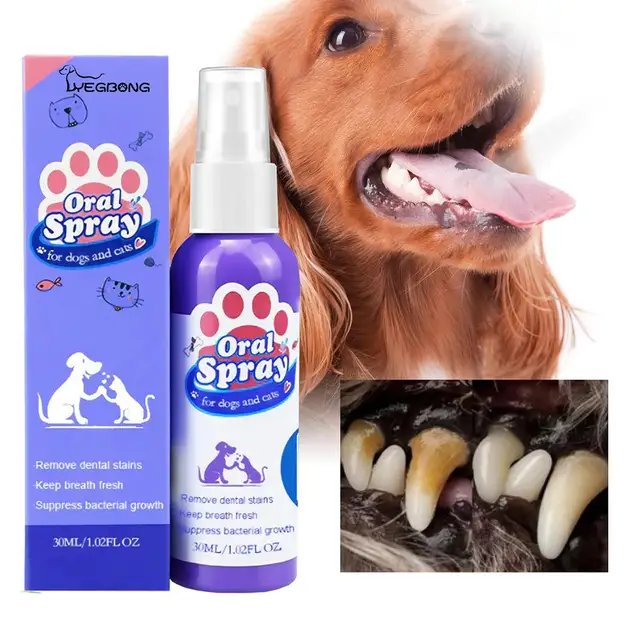 Pet Tooth Cleaning Spray To Remove Tooth Stains Bad Breath Fresh Breath Pet Cat And Dog Oral Care Spray 2