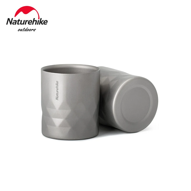 

Naturehike Thicken Double Layer Pure Titanium Thermos Cup Outdoor Portable Picnic Camping Tableware Water Mug