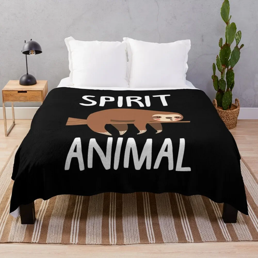 

Sloth Is My Spirit Animal. Funny Sloth Shirt. Throw Blanket Plush Summer Beddings Winter beds Retros Blankets