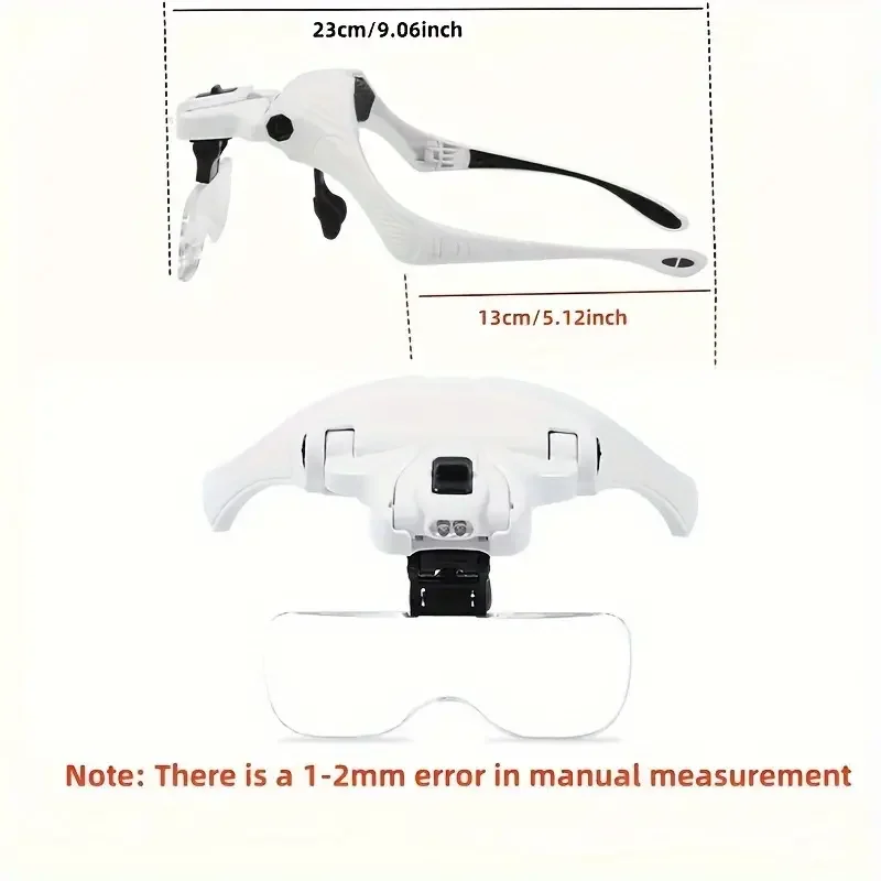 Magnifying Glass LED Light Head Loupe Jeweler Watch Bright Magnifier 5 Lens