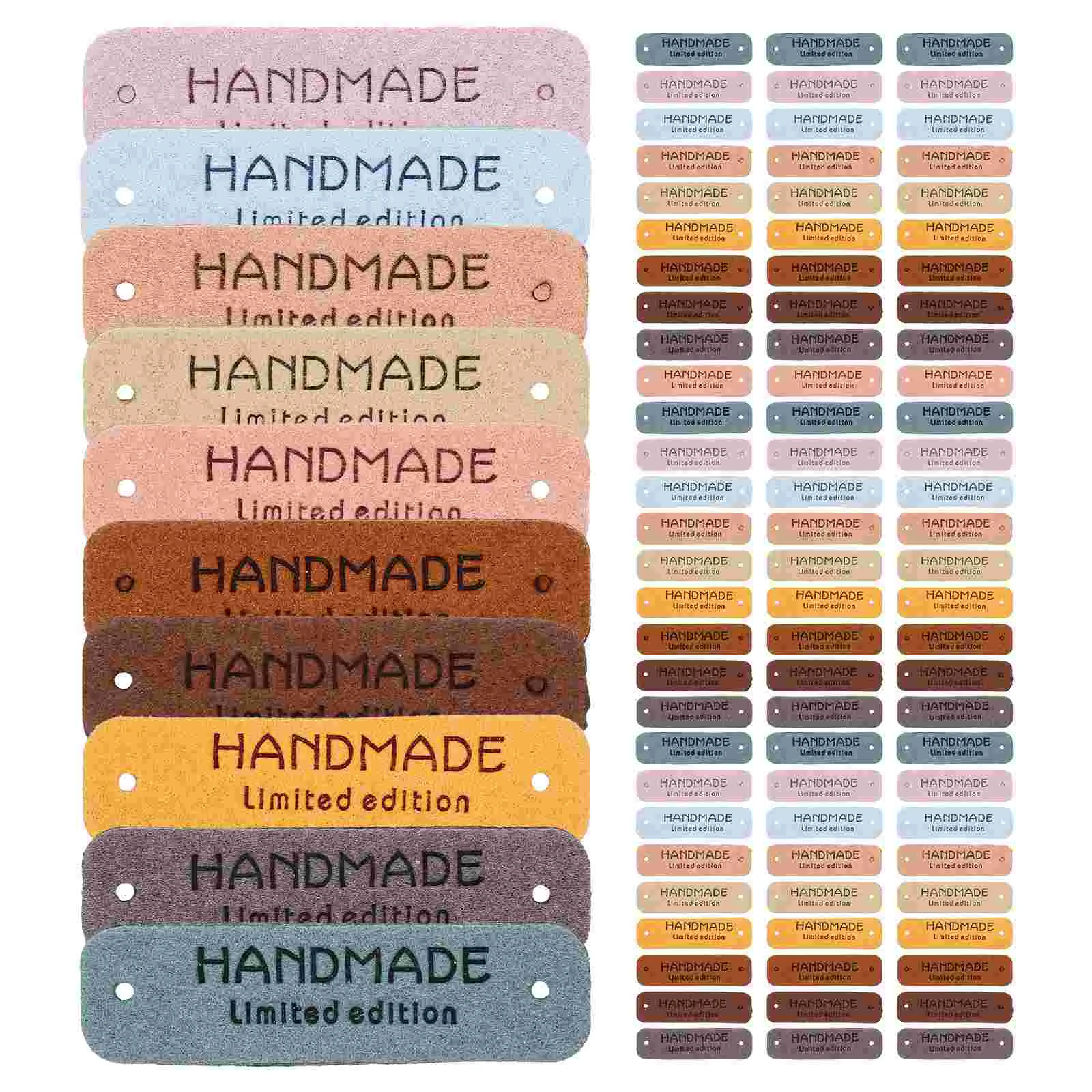 

Handmade Leather Labels Pu Leather Tags Colorful Leather Labels Love Hearts Handmade Embossed Crochet Tags Holes Crafts