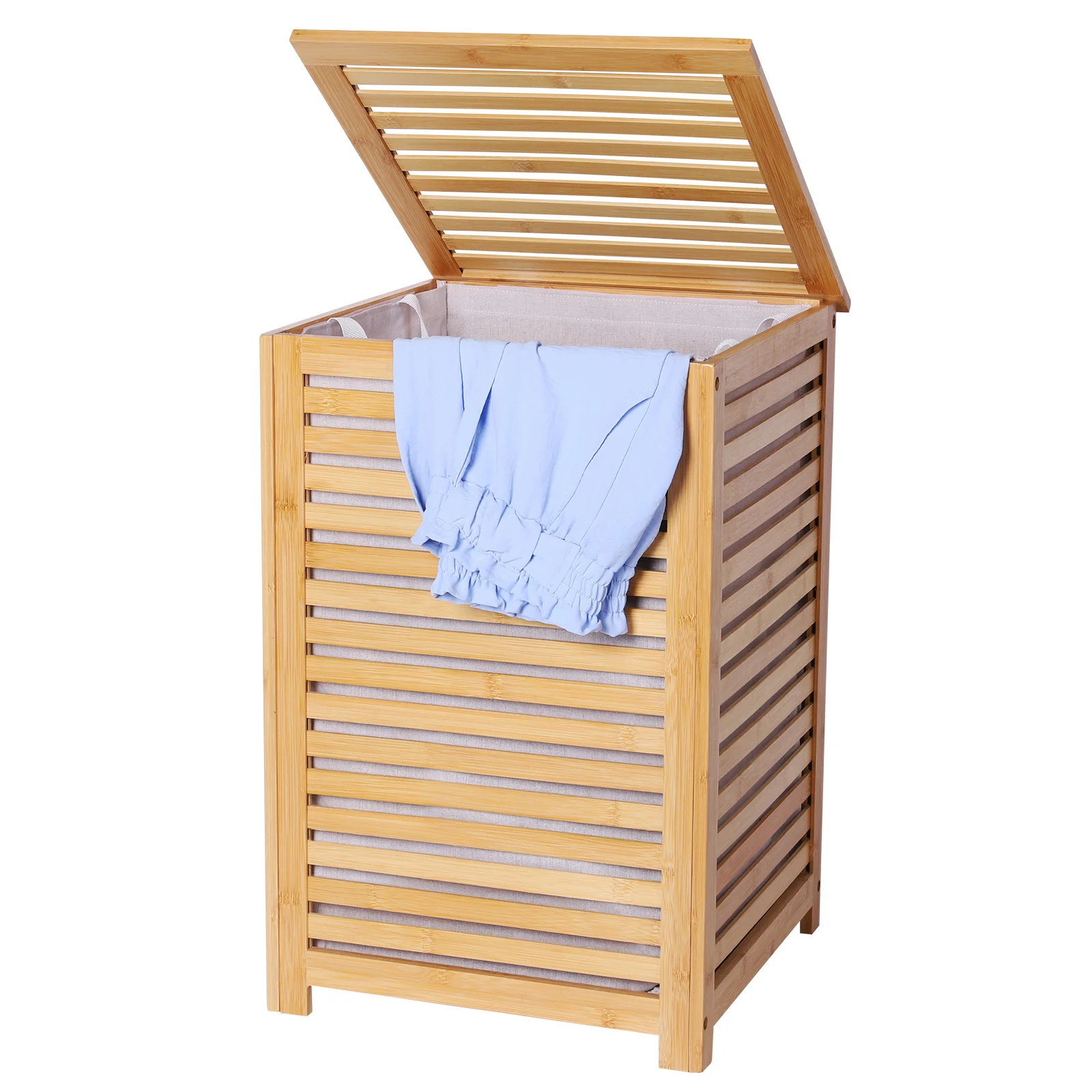 Bamboo Laundry Hamper with Removable Liner Bag Dirty Clothes Hamper Dirty Clothes Storage Basket for Home Use