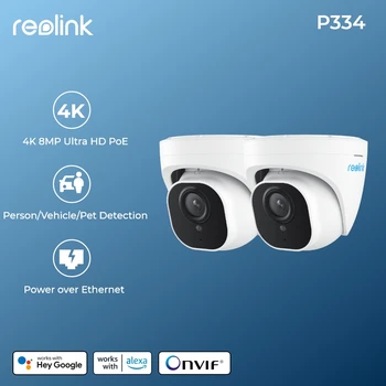 Reolink 4K PoE 야외 카메라, 인간 자동차 애완 동물 감지 보안 IP 캠, 스마트 야간 버전 홈 감시 카메라, 8MP, 2 개