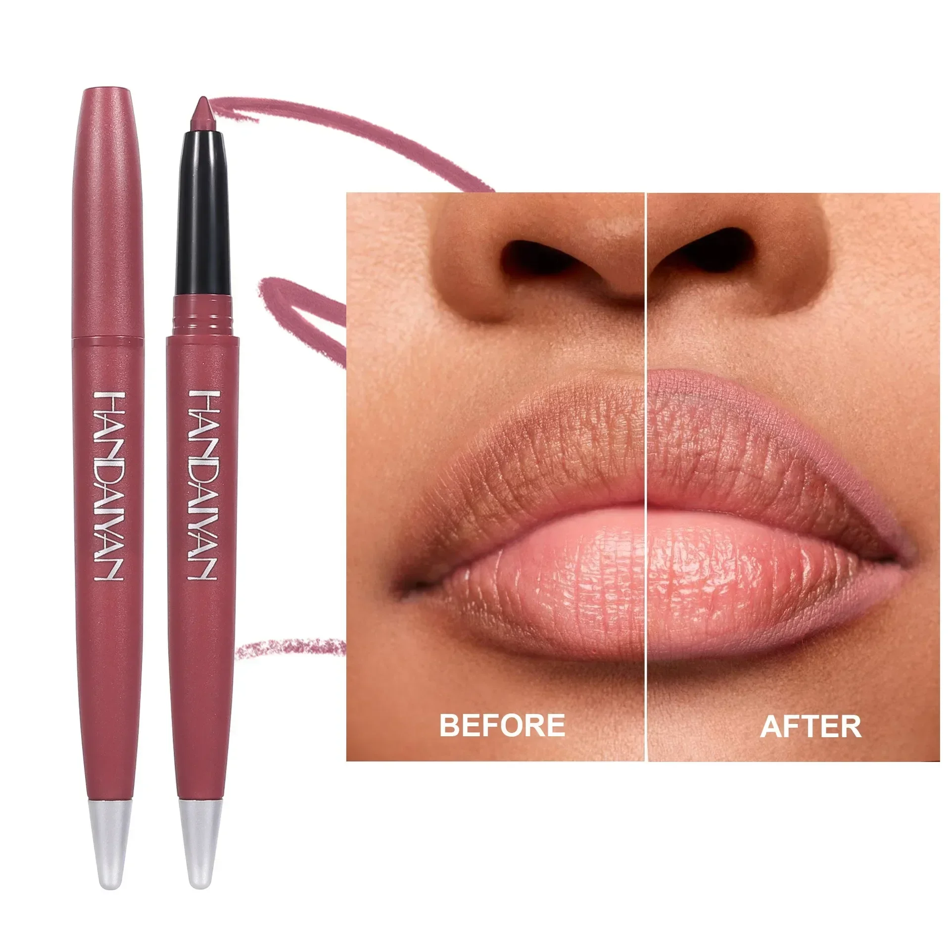 Lip Liner Pencil Fine Tip Lip Liner Pen Soft Mist Matte Lip Crayon Sexy Rose Pink Lipstick Pencil Contouring Lipliner Outline Tint Cosmetic