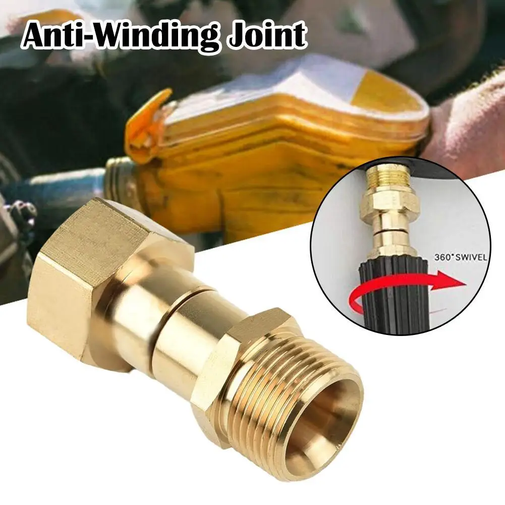 

Brass High Pressure Washer Swivel Joint Connector Hose Fitting M22 14mm Thread 360 Degree Rotation Hose Sprayer Connector